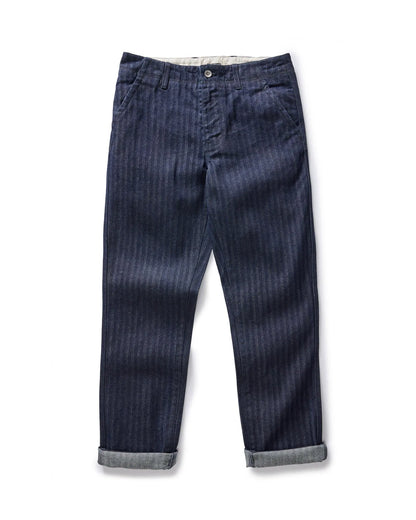 The Morse Pant in Rinsed Indigo Herringbone