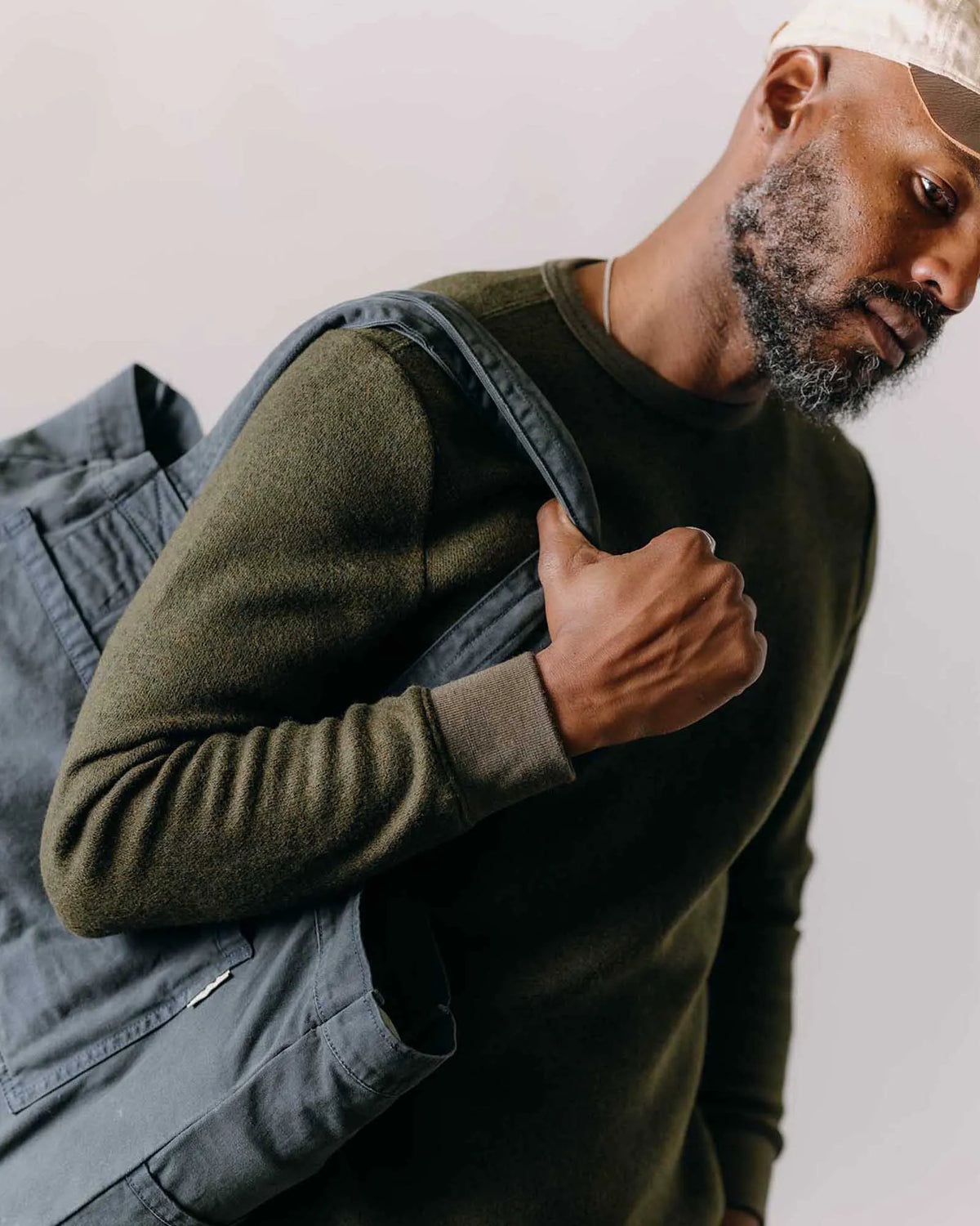 The Evans Crew in Forest Birdseye Wool