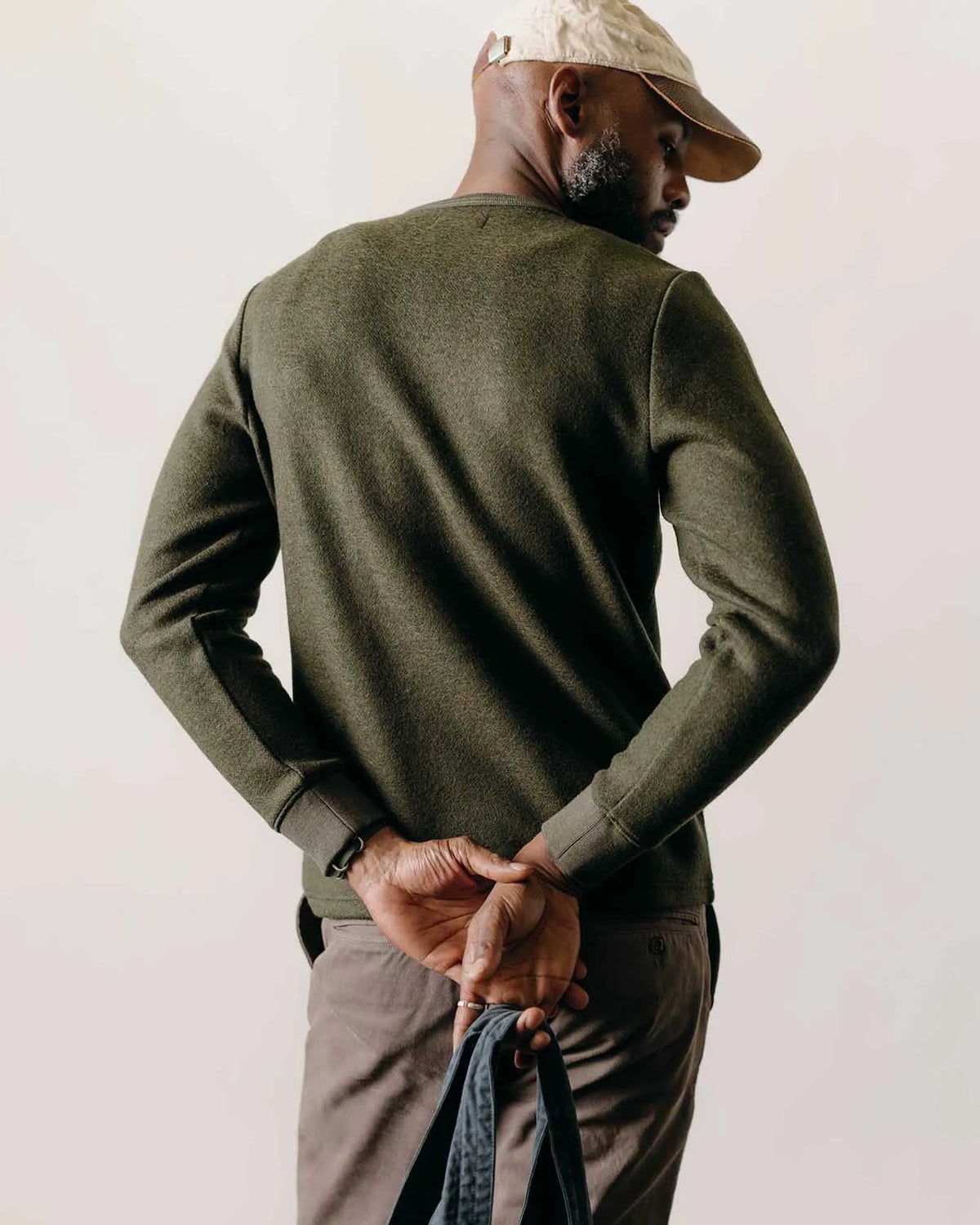 The Evans Crew in Forest Birdseye Wool