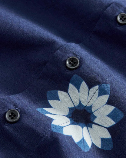 The Davis Shirt in Dark Navy Geo