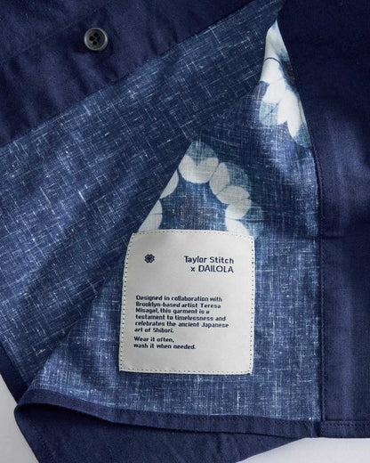 The Davis Shirt in Dark Navy Geo