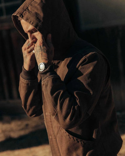 The Workhorse Hoodie in Aged Penny Chipped Canvas