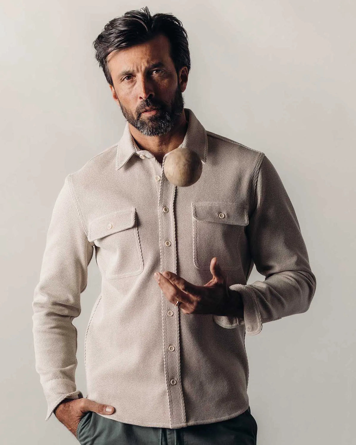 The Ledge Shirt in Flax Twill