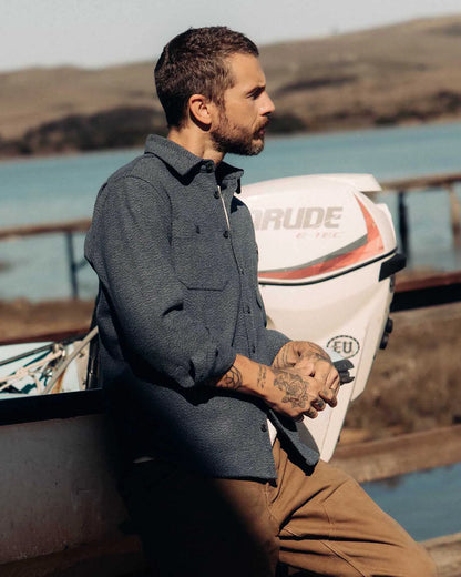 The Utility Shirt in Indigo Ash Wool Canvas