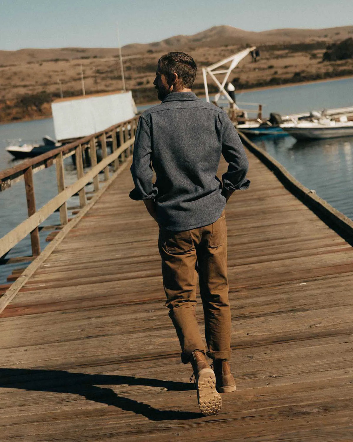 The Utility Shirt in Indigo Ash Wool Canvas