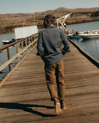 The Utility Shirt in Indigo Ash Wool Canvas