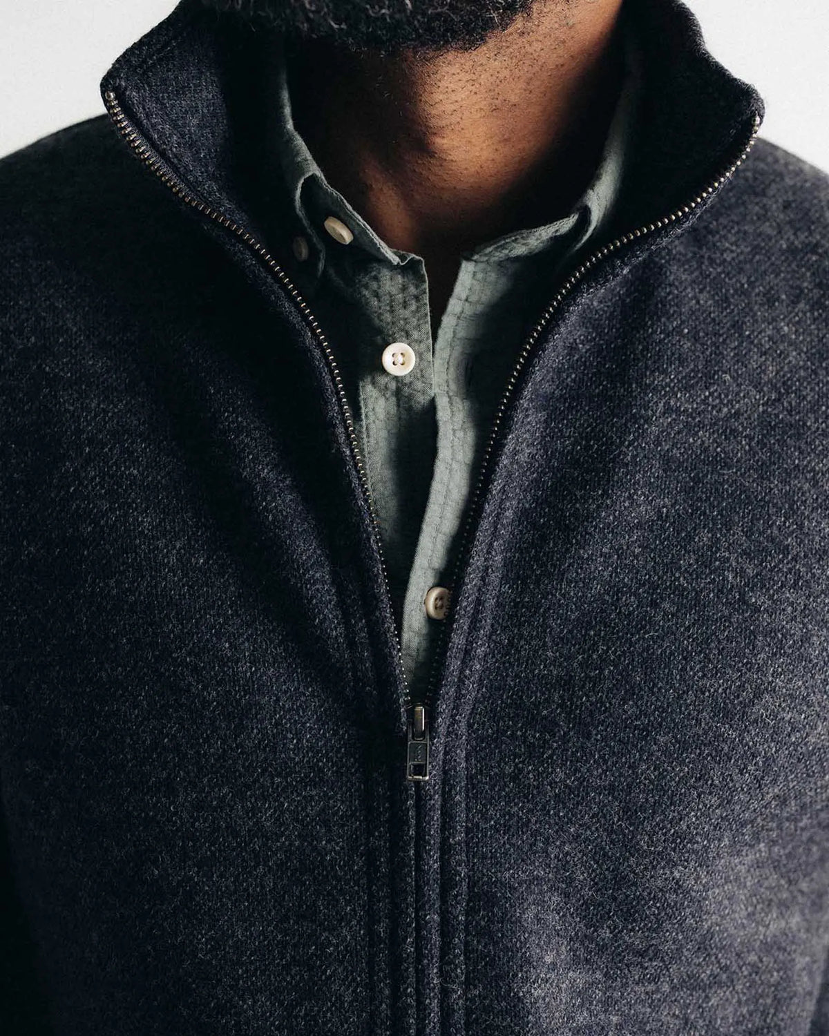 The Evans Jacket in Navy Birdseye Wool