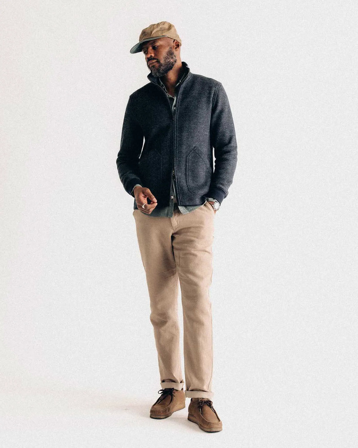 The Evans Jacket in Navy Birdseye Wool