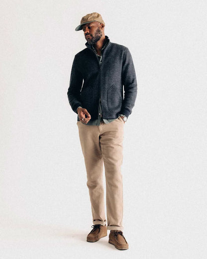 The Evans Jacket in Navy Birdseye Wool