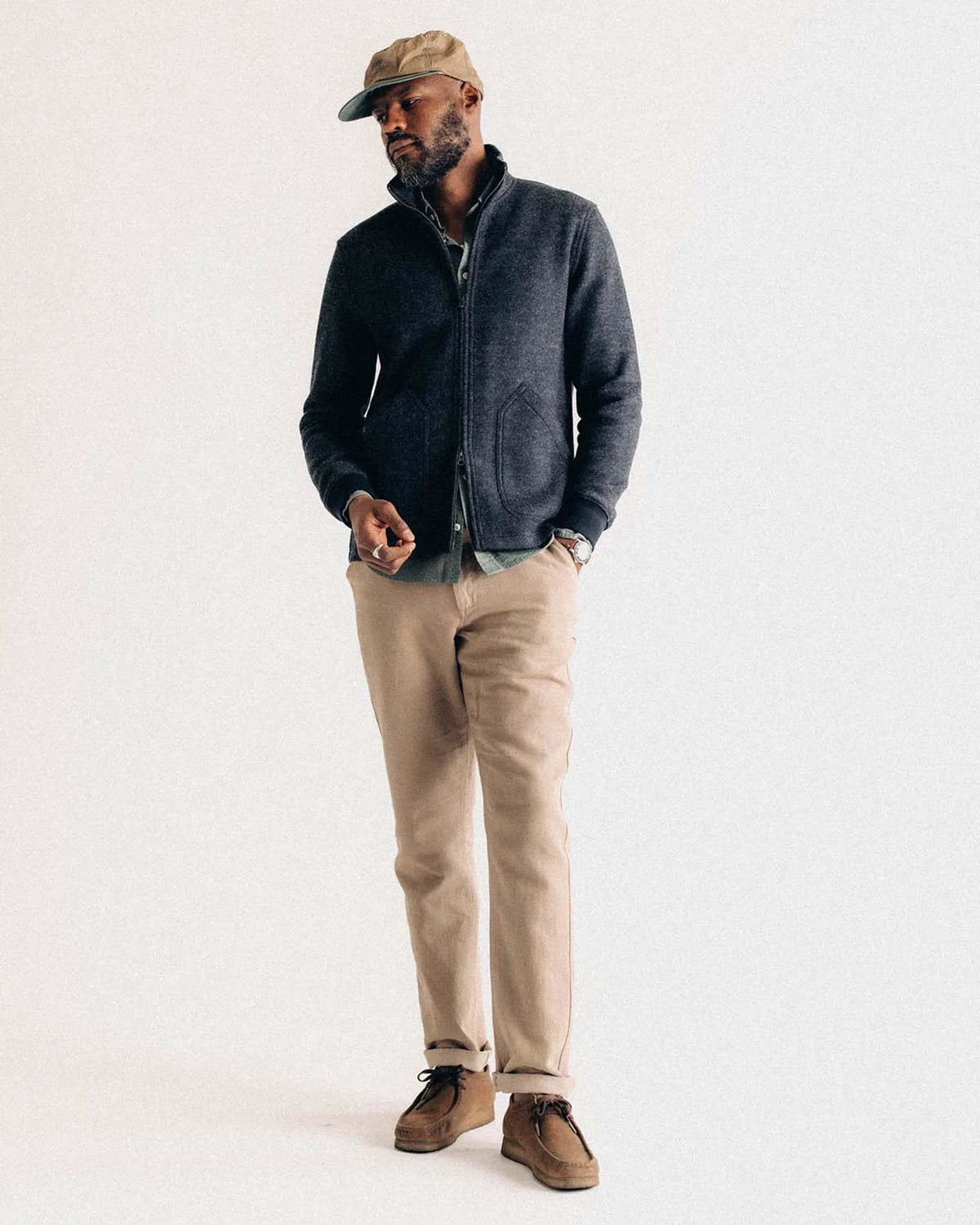 The Carmel Pant in Heather Khaki Cotton Linen