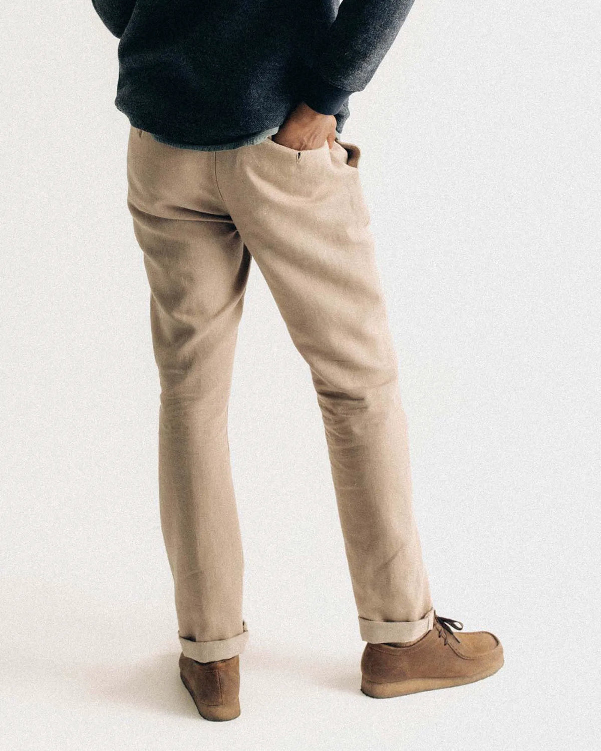 The Carmel Pant in Heather Khaki Cotton Linen