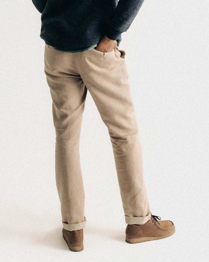 The Carmel Pant in Heather Khaki Cotton Linen