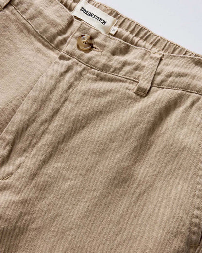 The Carmel Pant in Heather Khaki Cotton Linen