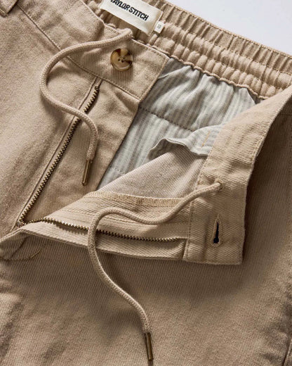 The Carmel Pant in Heather Khaki Cotton Linen