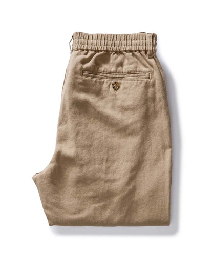 The Carmel Pant in Heather Khaki Cotton Linen