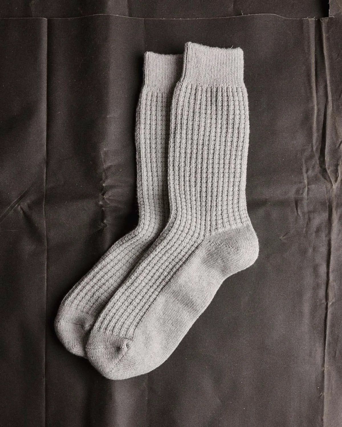 The Waffle Sock in Heather Grey