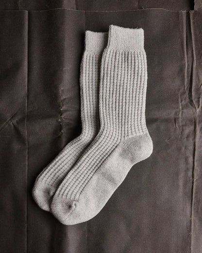 The Waffle Sock in Heather Grey