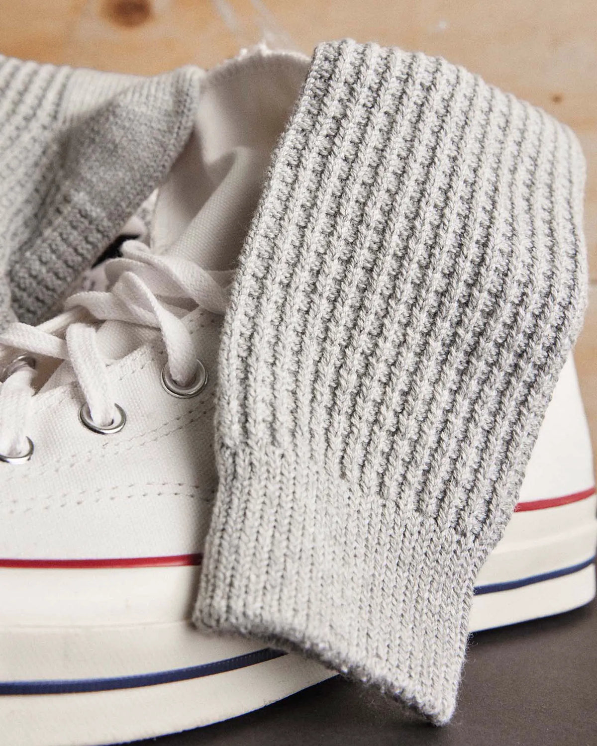 The Waffle Sock in Heather Grey