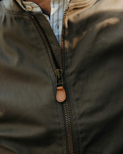 The Bomber Jacket in Fatigue Olive Dry Wax
