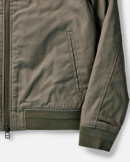 The Insulated Bomber Jacket in Fatigue Olive Dry Wax