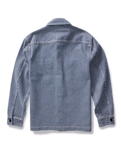 The Shop Shirt in Indigo Railroad Stripe Denim