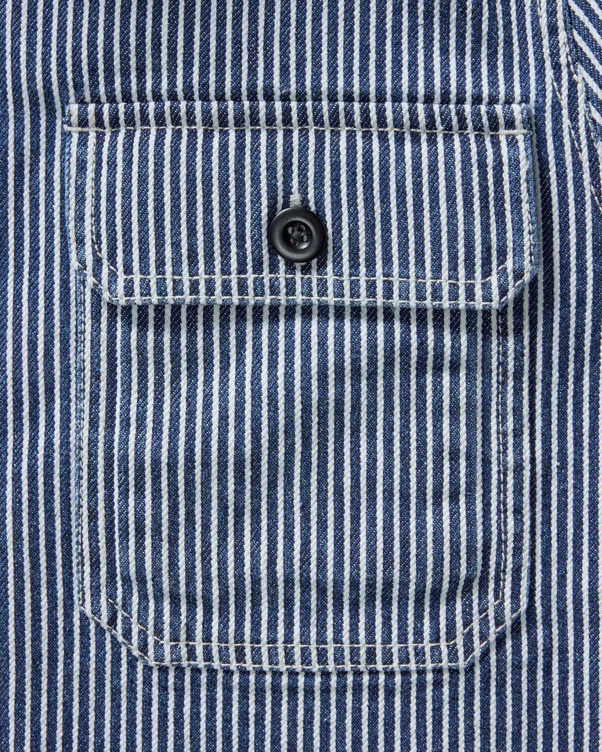 The Shop Shirt in Indigo Railroad Stripe Denim