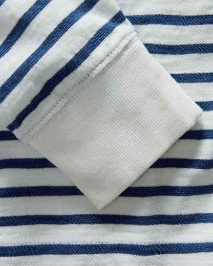 The Organic Cotton Long Sleeve Tee in Indigo Stripe