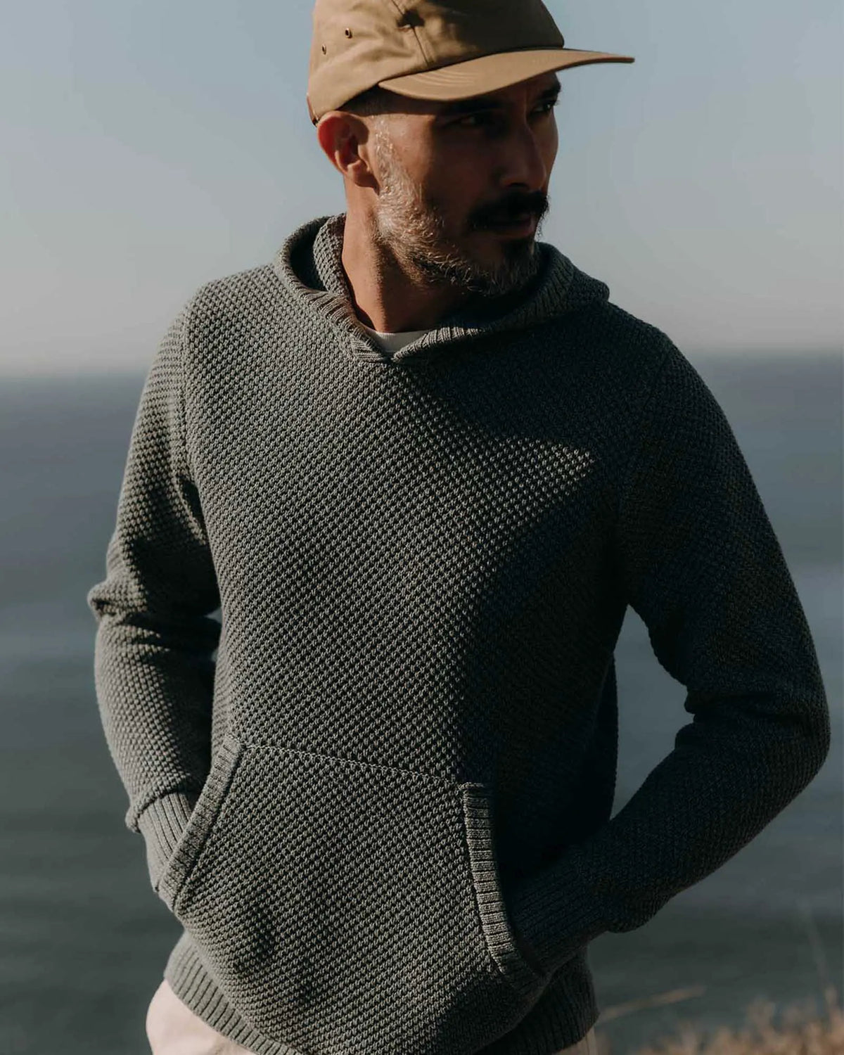 The Crawford Sweater Hoodie in Deep Sea Twist