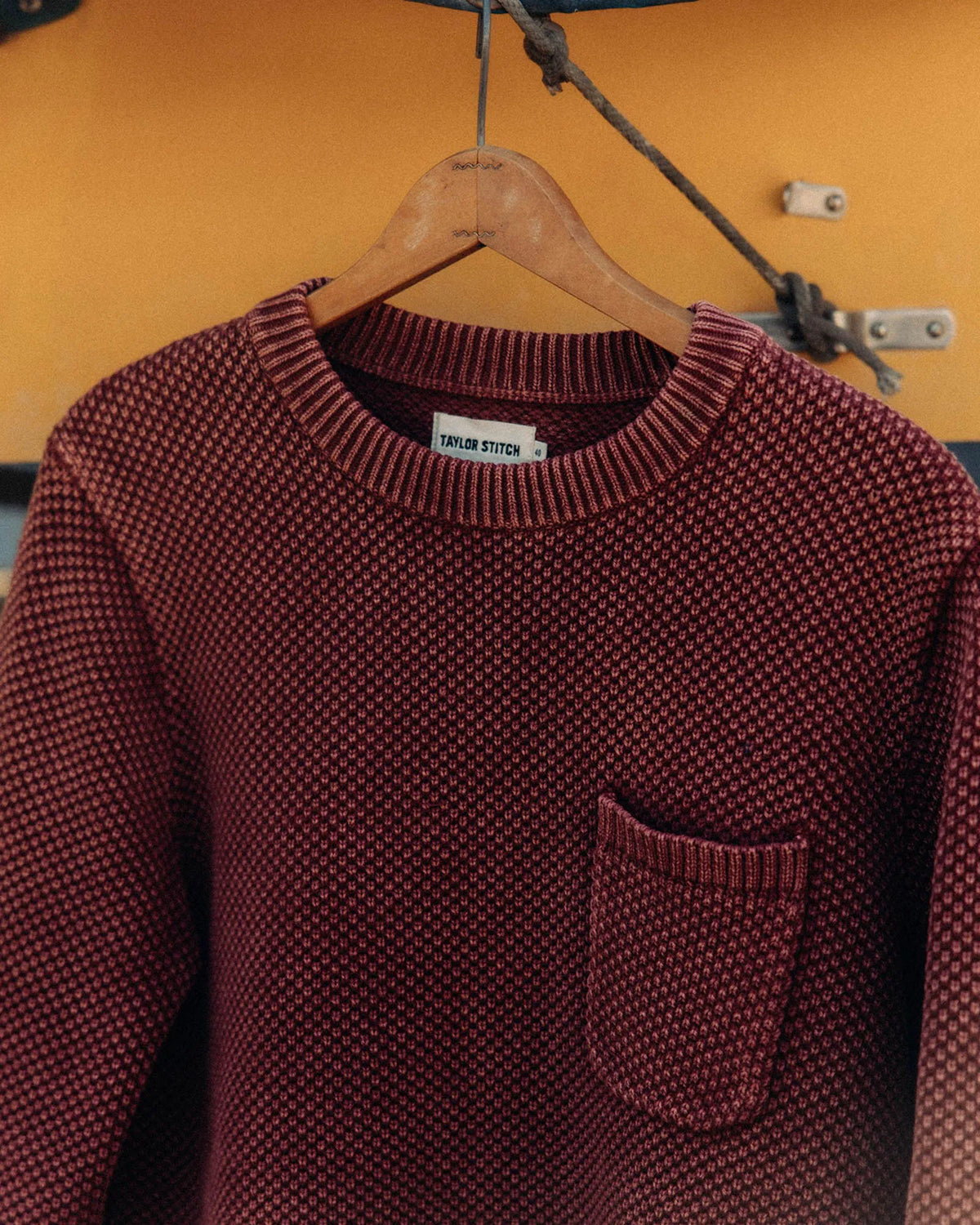 The Crawford Crew Sweater in Dried Cherry