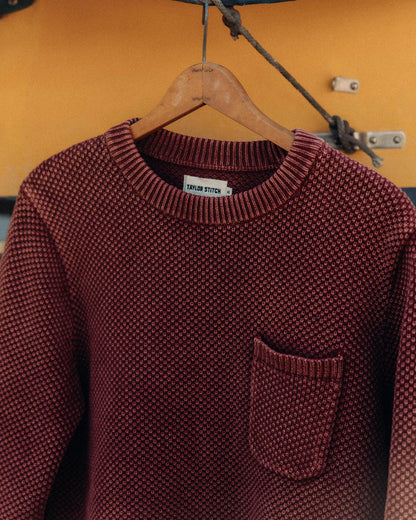 The Crawford Crew Sweater in Dried Cherry