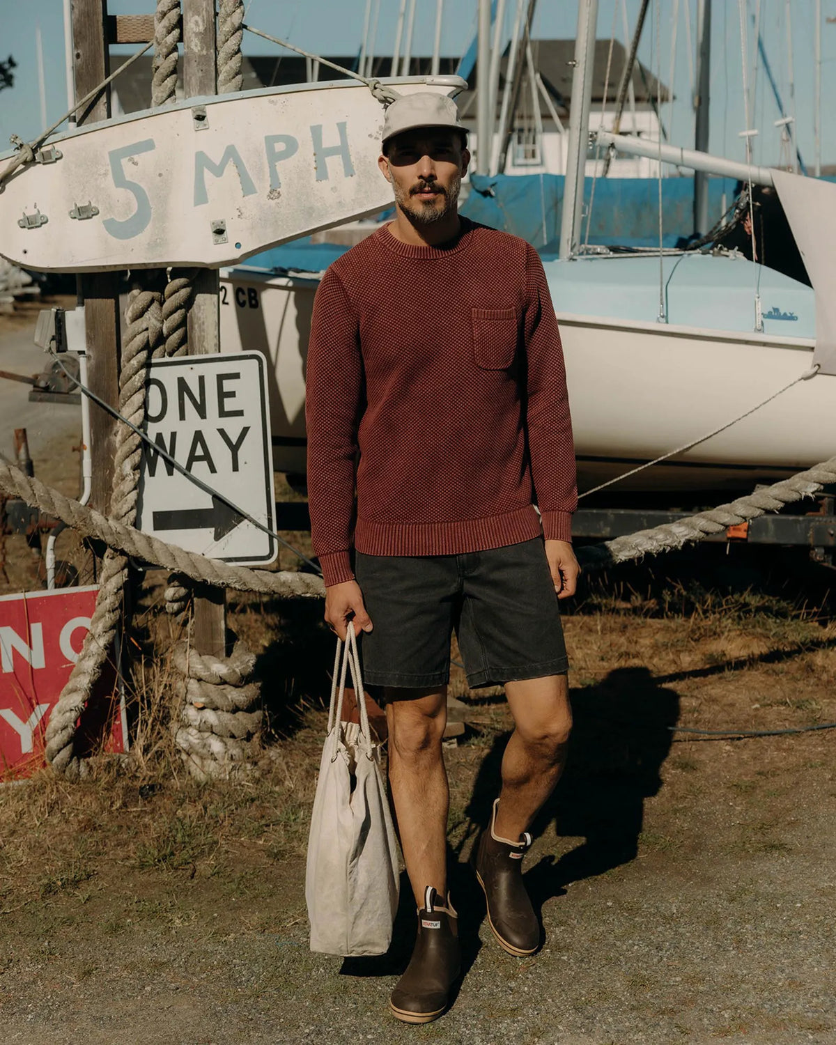 The Crawford Crew Sweater in Dried Cherry