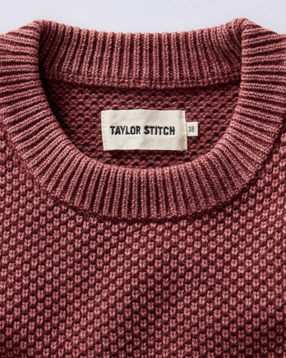 The Crawford Crew Sweater in Dried Cherry