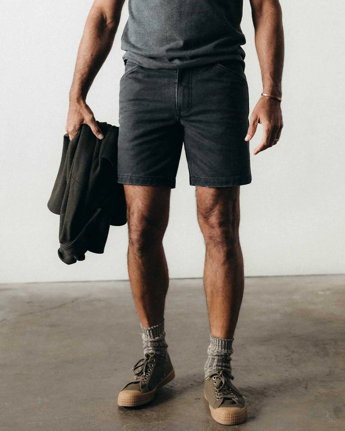 The Camp Short in Coal Chipped Canvas