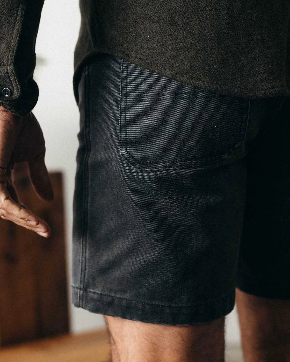 The Camp Short in Coal Chipped Canvas