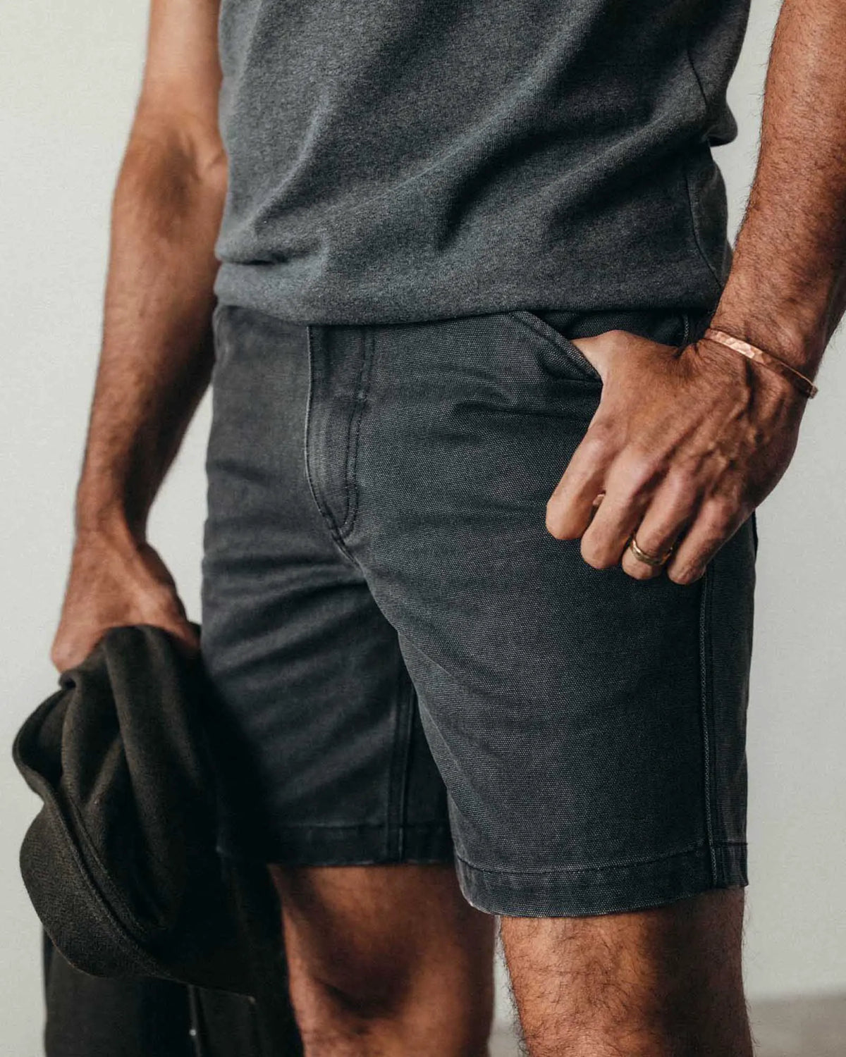 The Camp Short in Coal Chipped Canvas