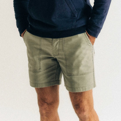 The Surplus Short in Field Olive Reverse Sateen