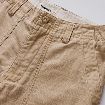 The Surplus Short in Khaki Reverse Sateen