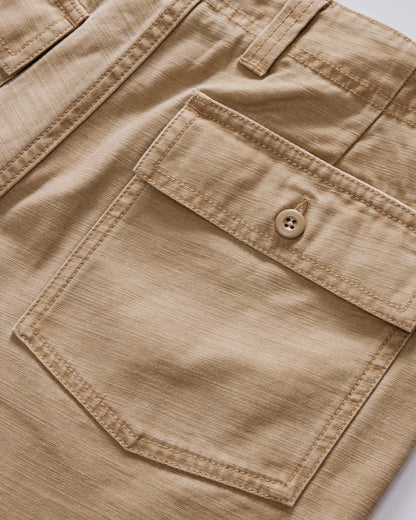 The Surplus Short in Khaki Reverse Sateen