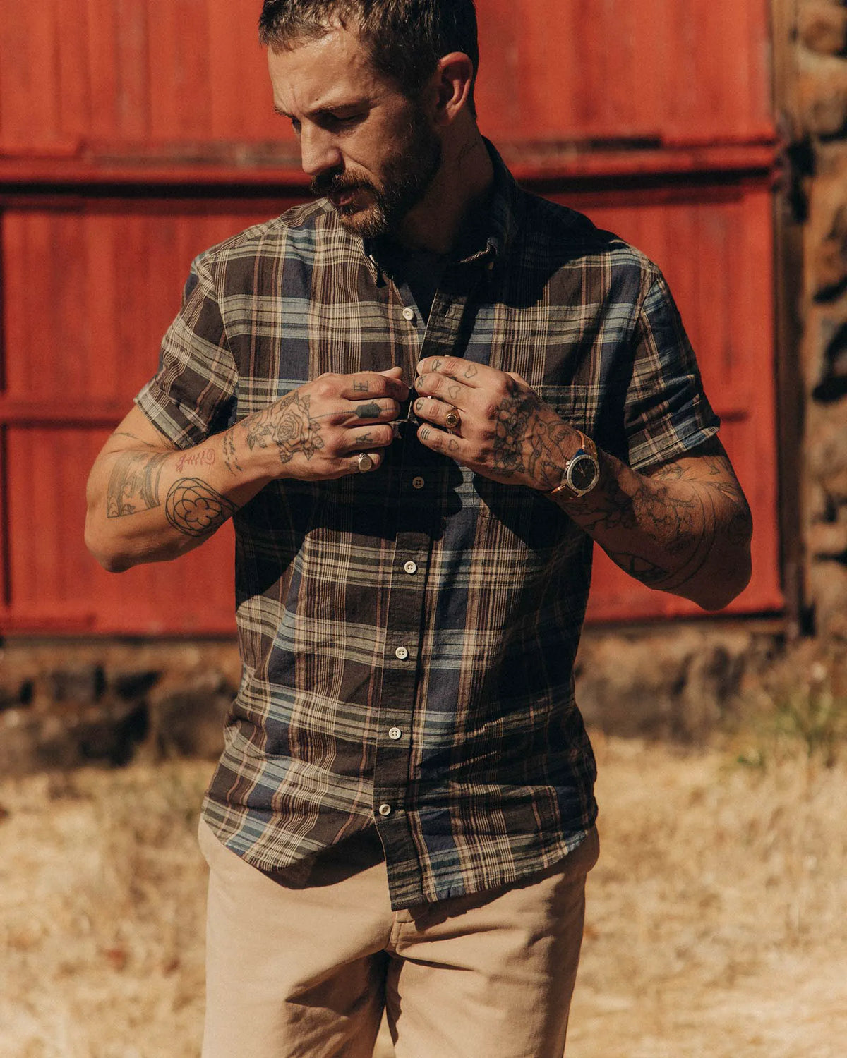 The Short Sleeve Jack in Atlantic Blue Plaid