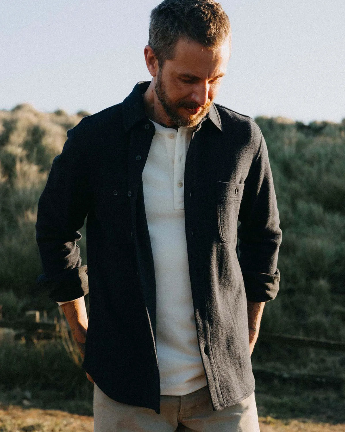 The Coastline Knit Shirt in Dark Navy