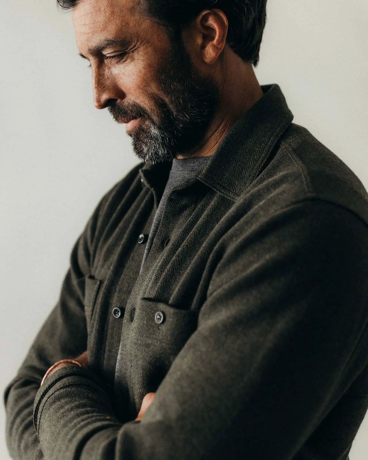 The Coastline Knit Shirt in Heather Army