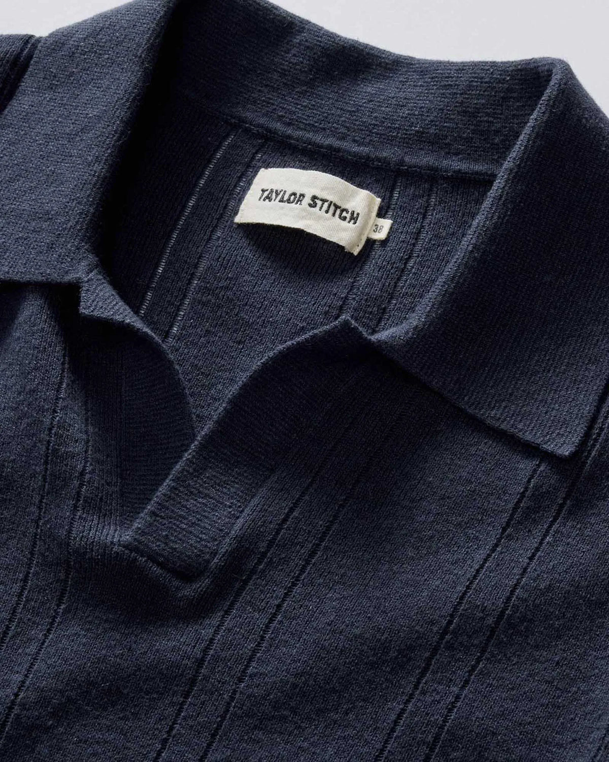 The Valencia Sweater Polo in Dark Navy Rib