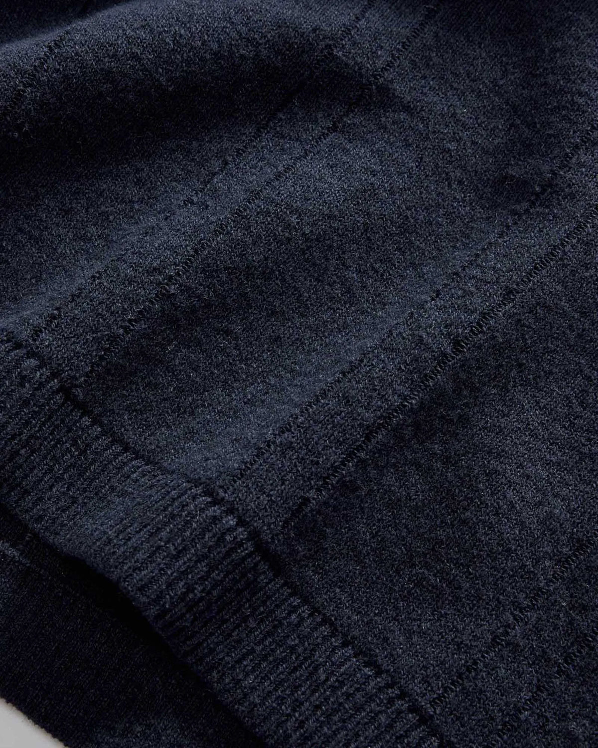 The Valencia Sweater Polo in Dark Navy Rib