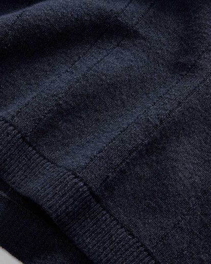 The Valencia Sweater Polo in Dark Navy Rib