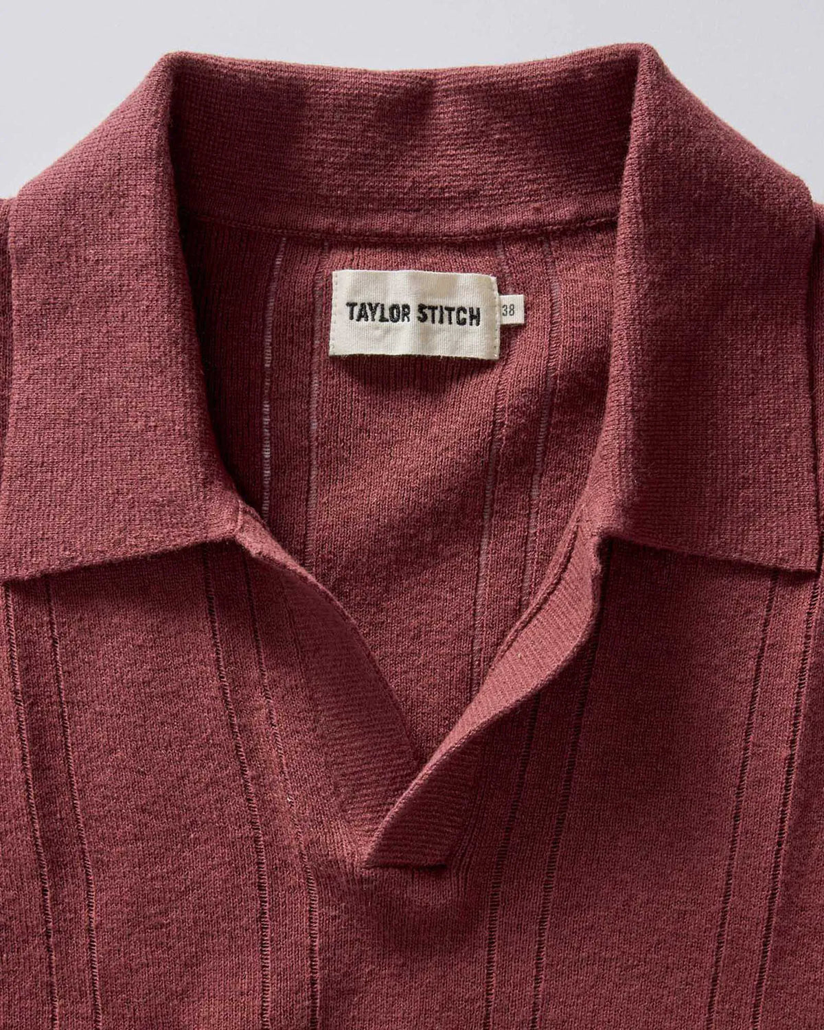 The Valencia Sweater Polo in Dried Cherry Rib