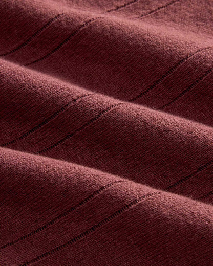 The Valencia Sweater Polo in Dried Cherry Rib