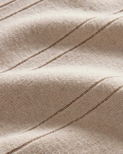 The Valencia Sweater Polo in Heather Oat Rib