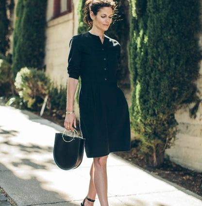 The Juniper Dress in Black Brushed Cotton