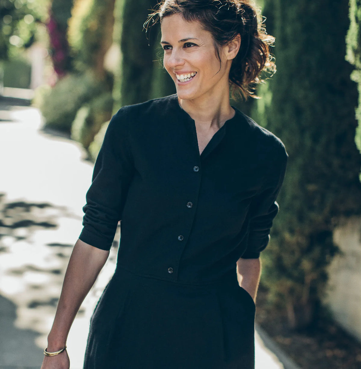 The Juniper Dress in Black Brushed Cotton