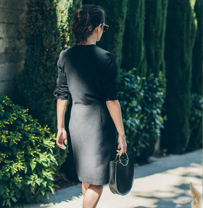 The Juniper Dress in Black Brushed Cotton